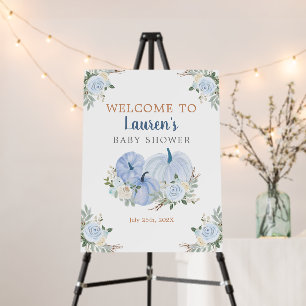 Boy Fall Baby Shower Pumpkin Welcome sign
