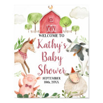 Boy Farm Animals Barnyard Welcome Poster