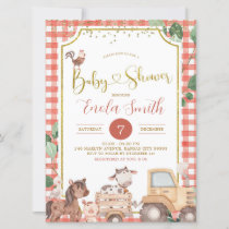 Boy Farm Baby Shower Invitation