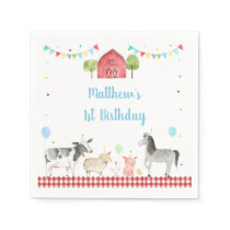 Boy Farm Barnyard Birthday Napkins