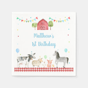 Boy Farm Barnyard Birthday Napkins