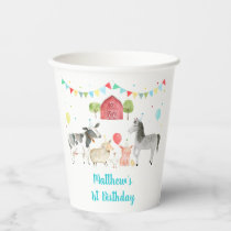 Boy Farm Barnyard Birthday Paper Cups