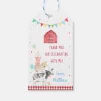 Boy Farm Barnyard Birthday Thank Moo