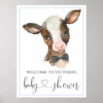 Boy Farm Cow Baby Shower Signs