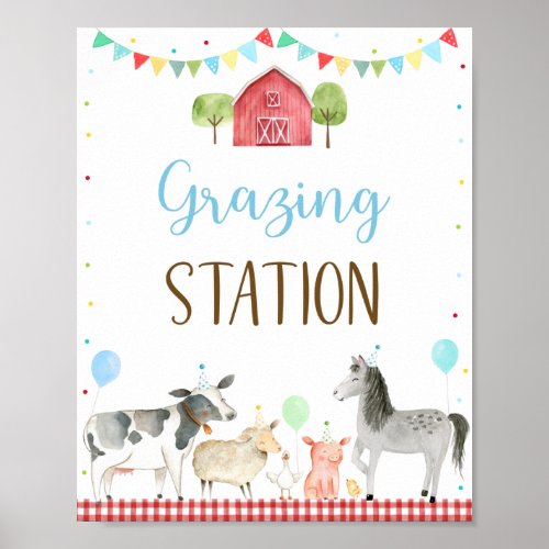 Boy Farm Grazing Station Birthday Sign
