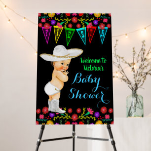 Boy Fiesta Baby Shower Welcome Sign