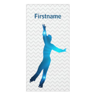 Boy figure skater bedroom sign - blue stars