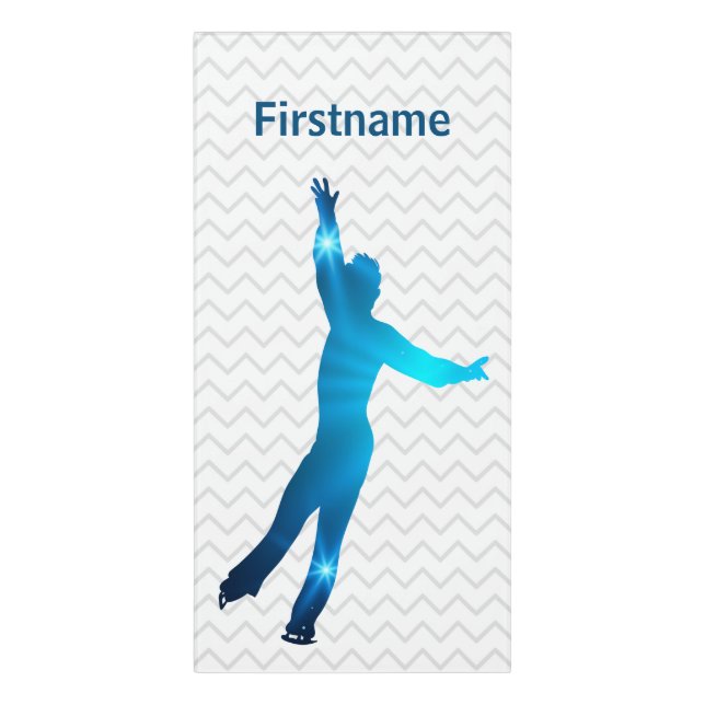 Boy figure skater bedroom sign  - blue stars (Classic Front Vert)