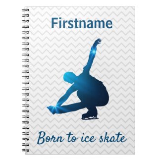 Boy figure skater journal - Blue stars