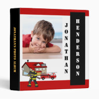 Boy Fire Fighter Red And Black Photo Album