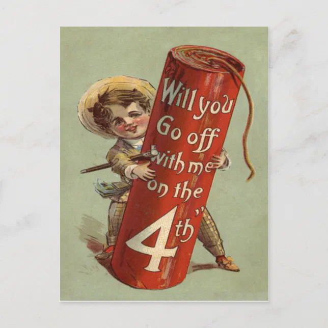 Boy Firework Firecracker Match Postcard | Zazzle
