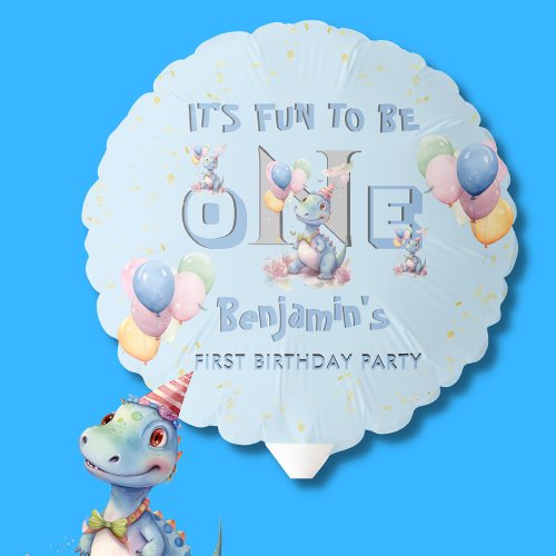 Boy First Birthday Fun One Dinosaur  Balloon