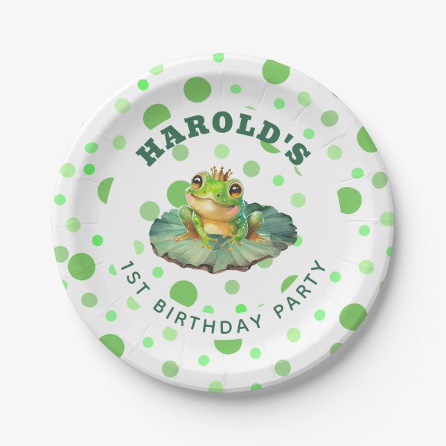 Boy First Birthday Party  Paper Plates (Front)