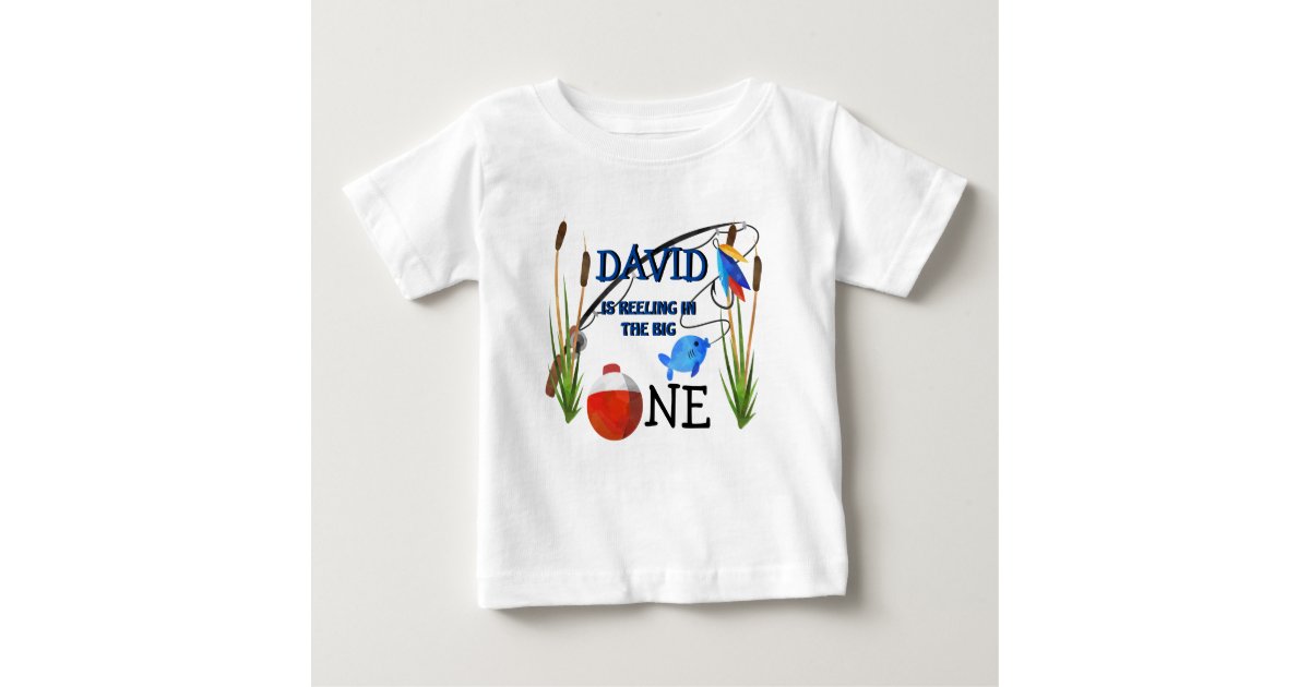 Boy First Birthday The Big One Fishing Theme Baby T-Shirt