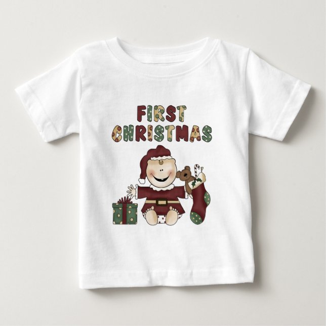 Boy First Christmas Baby T-Shirt (Front)