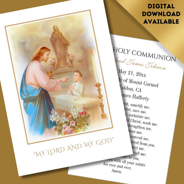 Boy First Communion Catholic Remembrance Holy Card (Creator Uploaded)