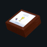 Boy First Communion, Chalice with Host and Grapes Gift Box<br><div class="desc">Receiving communion for the first time is very special occasion. This congratulations gift,  souvenir,  giveaway and party essential for a boy on his First Holy Communion will be perfect with the chalice and host and grapes with a soft blue background.</div>