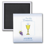 Boy First Communion, Chalice With Host And Grapes Magnet at Zazzle