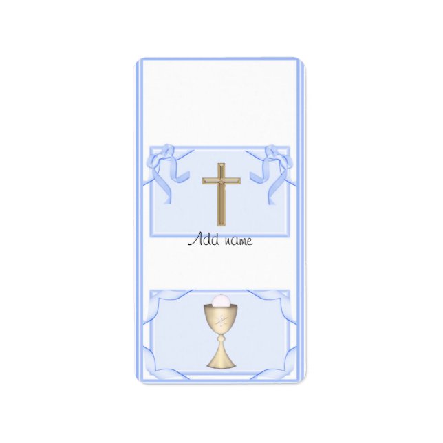 Boy First Communion Hershey Mini Candy Wrapper Label (Front)