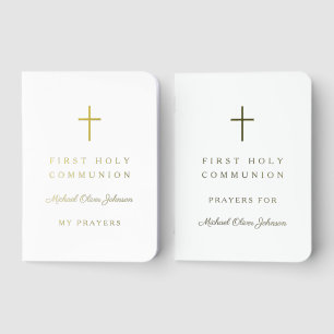 Boy First Communion Prayer Gold Foil Notebook