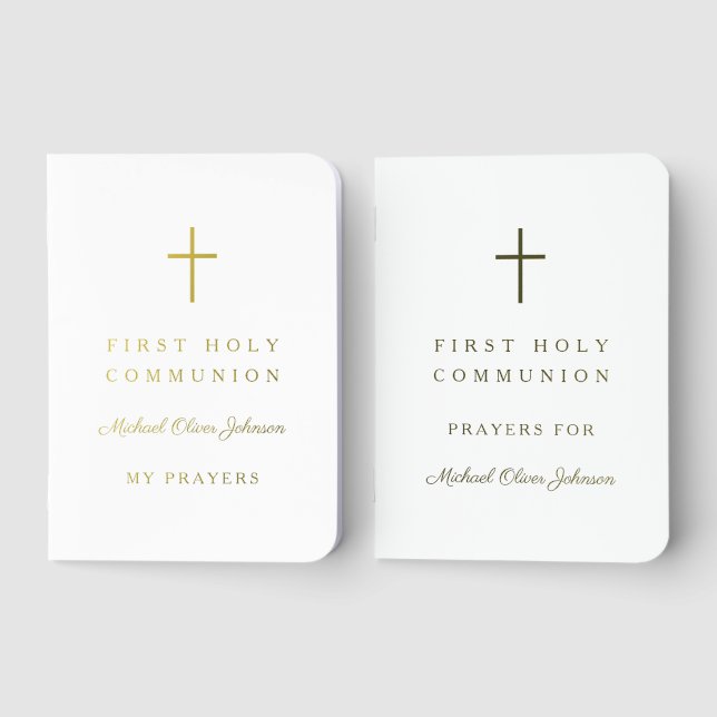 Boy First Communion Prayer Gold Foil Notebook (Front)