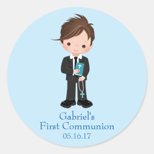 Boy First Communion Stickers Envelope Seals