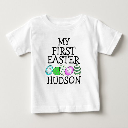 Boy First Easter Shirt My First Easter Bunny eggs
