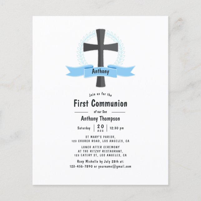 Boy First Holy Communion Flyer (Front)