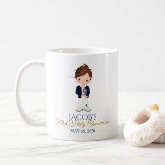Boy First Holy Communion Minimalist Ceramic Mug 