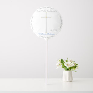 Boy First Holy Communion Silver Cross Balloon