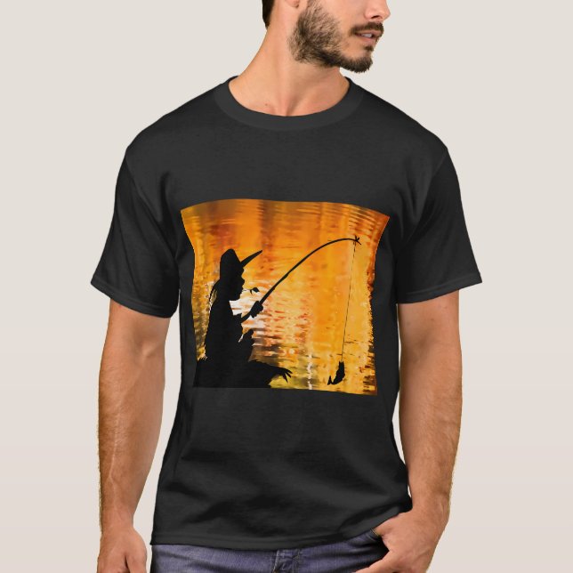 Boy fishing on Dock T-Shirt (Front)