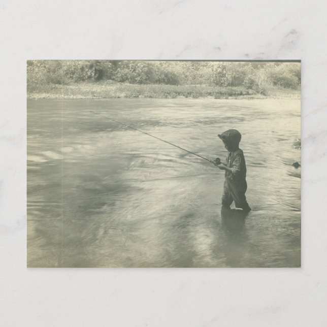 Boy Fishing on the Green River, Kentucky Postcard (Front)