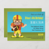 Boy Football Birthday Party Invitations (Front/Back)