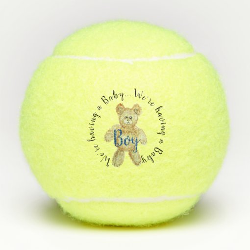 Boy Gender Reveal Tennis Ball With Teddy Bear Zazzle 9447