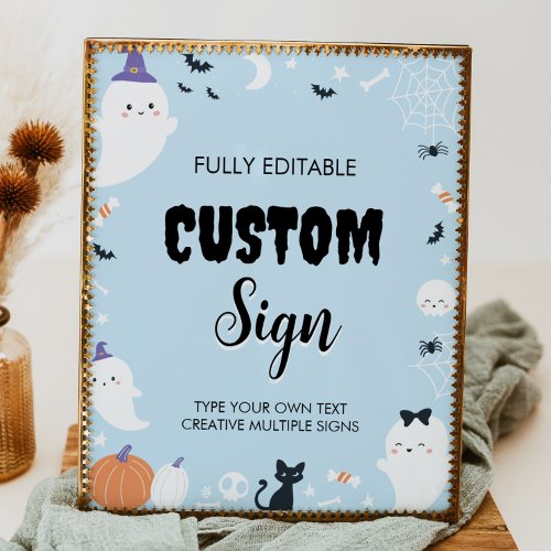 Boy Ghost Birthday Party Table Sign