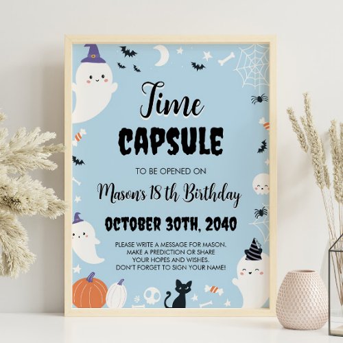Boy Ghost Birthday Time Capsule Sign