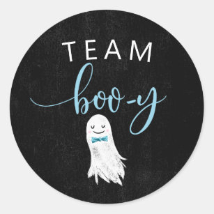 Boy Ghost Gender Reveal Party Voting Classic Round Sticker