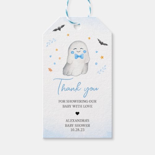 Boy Ghost Halloween Baby Shower Favor Tags