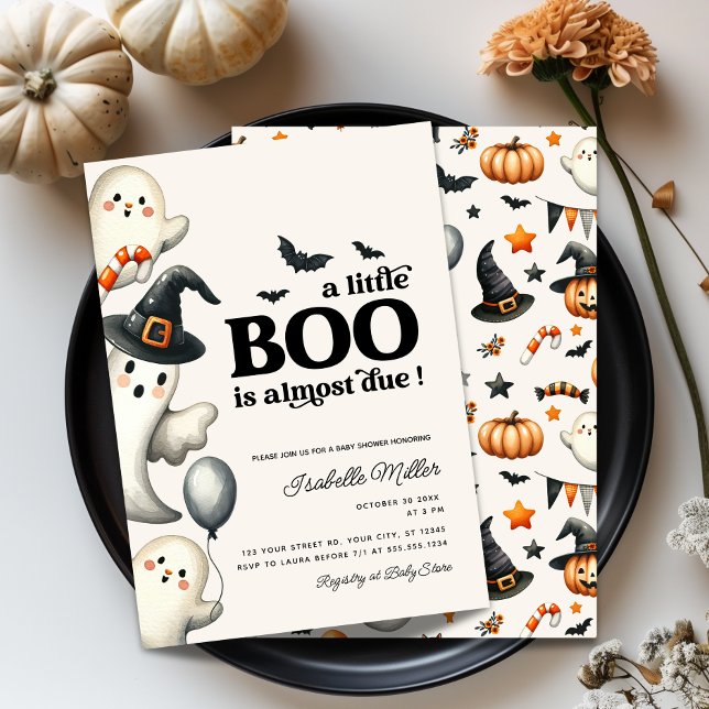 Boy Ghost Halloween Baby Shower Little Boo Invitation (Boy Ghost Halloween Baby Shower Little Boo Invitation)