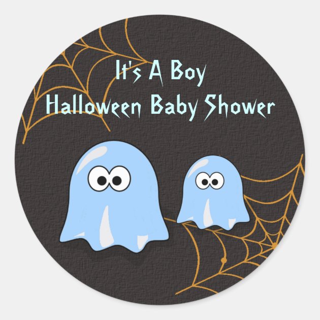 Boy Ghost Halloween Baby Shower Stickers