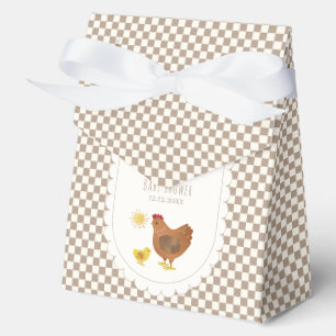 Boy Gingham Cottagecore Hen Chick Baby Shower Favor Boxes