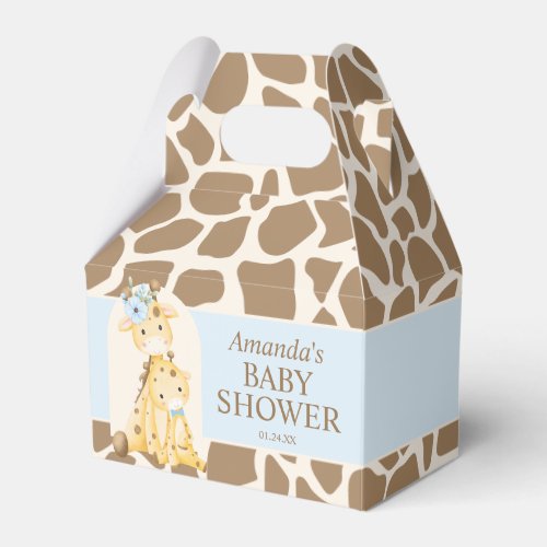 Boy Giraffe Baby Shower Gable Box