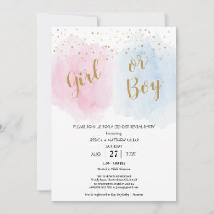 Boy Girl Baby Gender Reveal Invitation