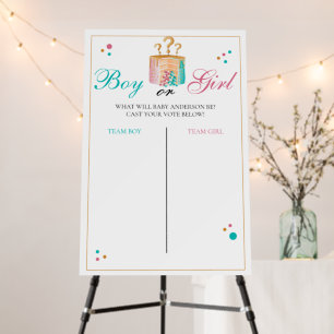 Boy Girl Cake Gender Reveal Prediction Sign