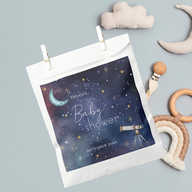 Boy Girl Celestial Sky Moon & Stars Baby Shower Favor Bag (Creator Uploaded)