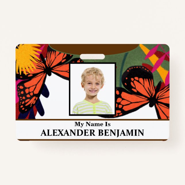 Boy Girl Child Student Name School ID Card Custom Badge (Front)