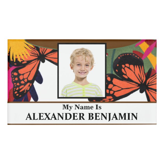 Boy Girl Child Student Photo School ID Card    Name Tag (Front)