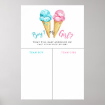 Boy Girl Ice Cream Gender Reveal Prediction Sign