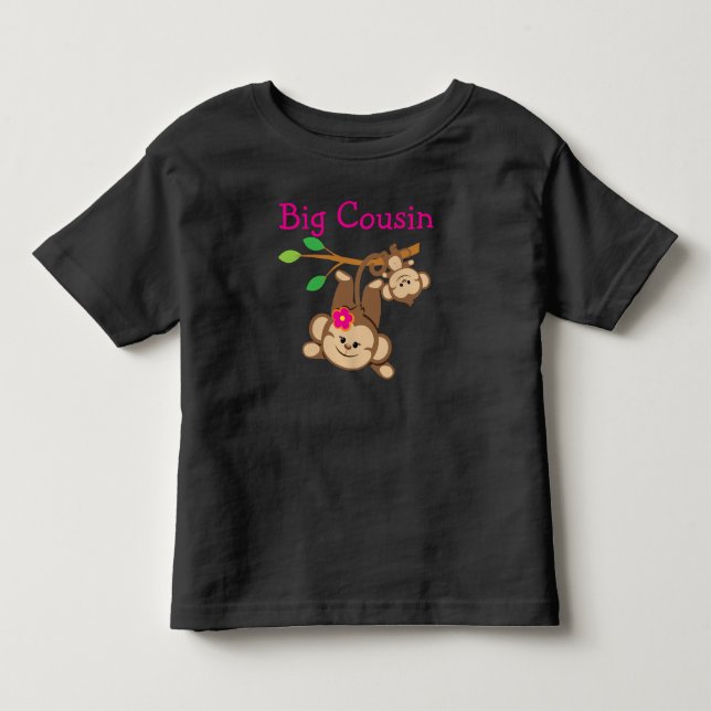 Boy, Girl Monkeys Big Cousin Toddler T-shirt (Front)