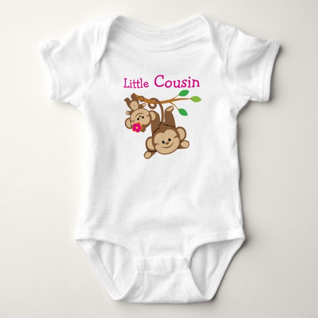 Boy, Girl Monkeys Little Cousin Baby Bodysuit (Front)